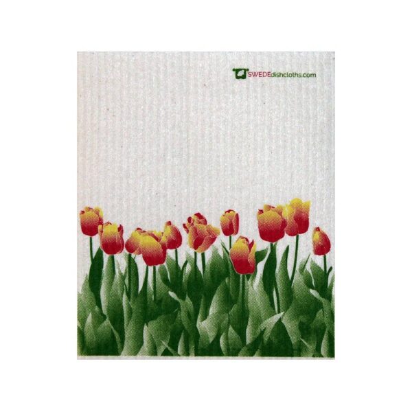 Swedish Dishcloth Orange Tulips