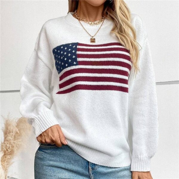 Flag Jacquard Crewneck Sweater