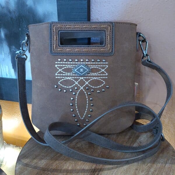 MW Ladies Leather Top Handle Crossbody Purse