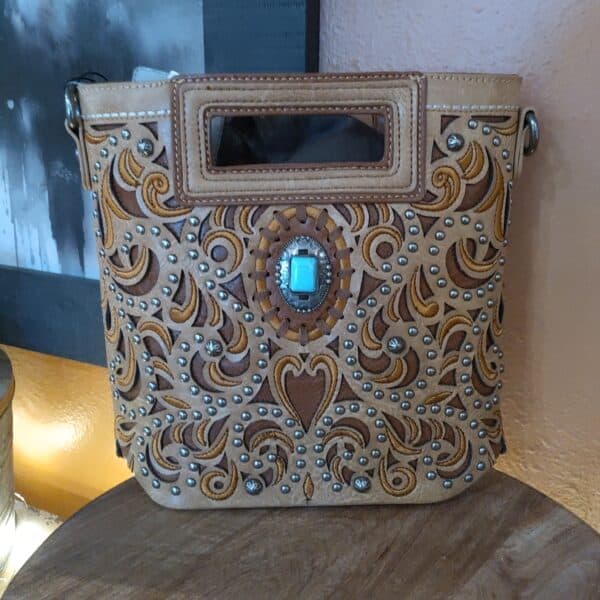 MW Ladies Leather Top Handle Crossbody Bag