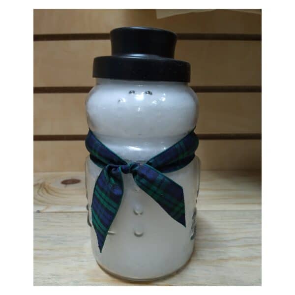 A Cheerful Giver Candy Cane Snowman Jar Candle for Christmas Decor and Holiday Gifts - Holiday Candles - Christmas Candles for Home - Scented Candles