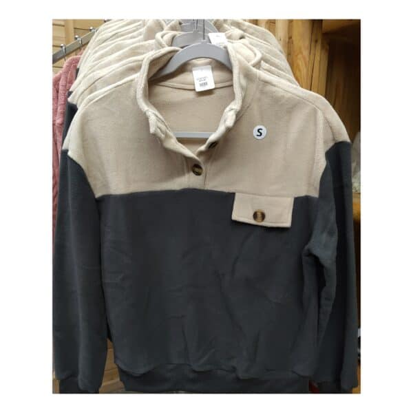 Fleece 3 Button Sweater