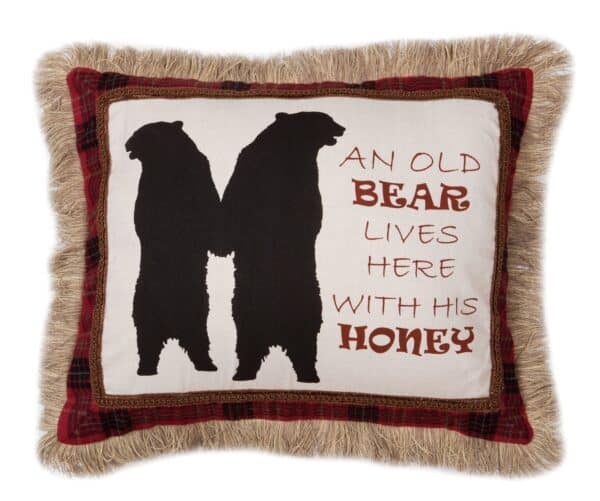 An Old Bear Lives Here Pillow