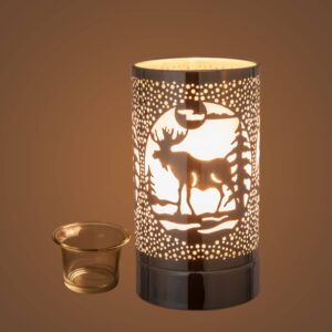 7" Touch Lamp - Wax Warmer- Oil Burner - Silver Moose