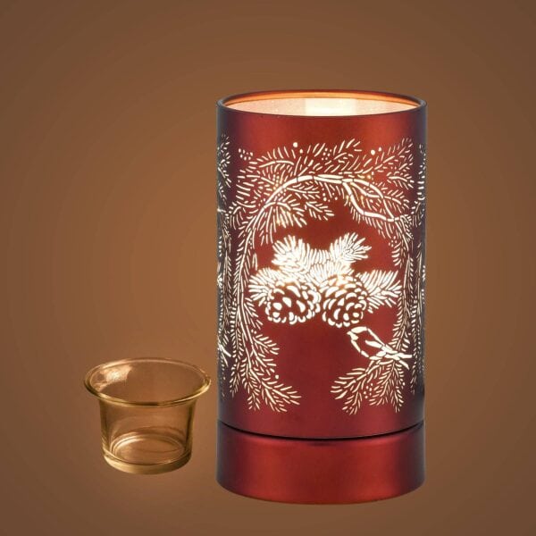 7" Touch lamp/Oil burner/Wax warmer-Copper Pinecones